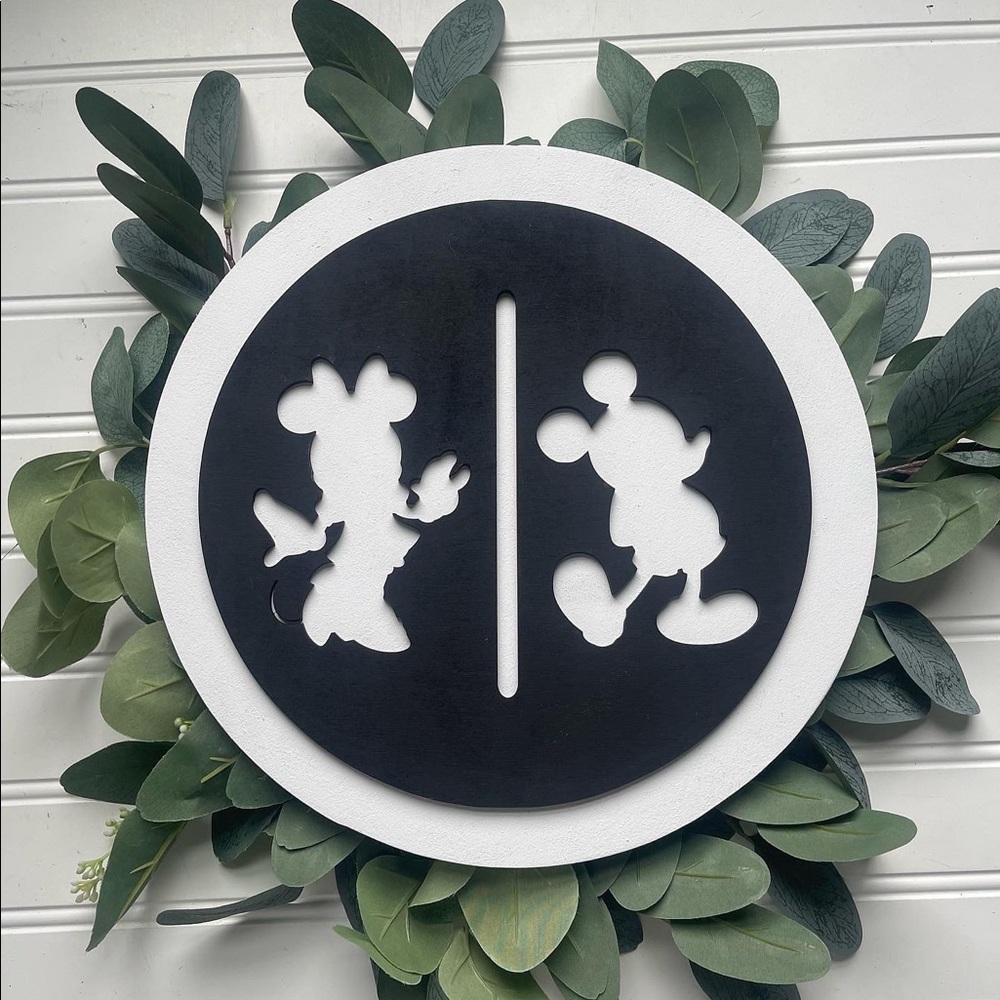 3D wood bathroom sign